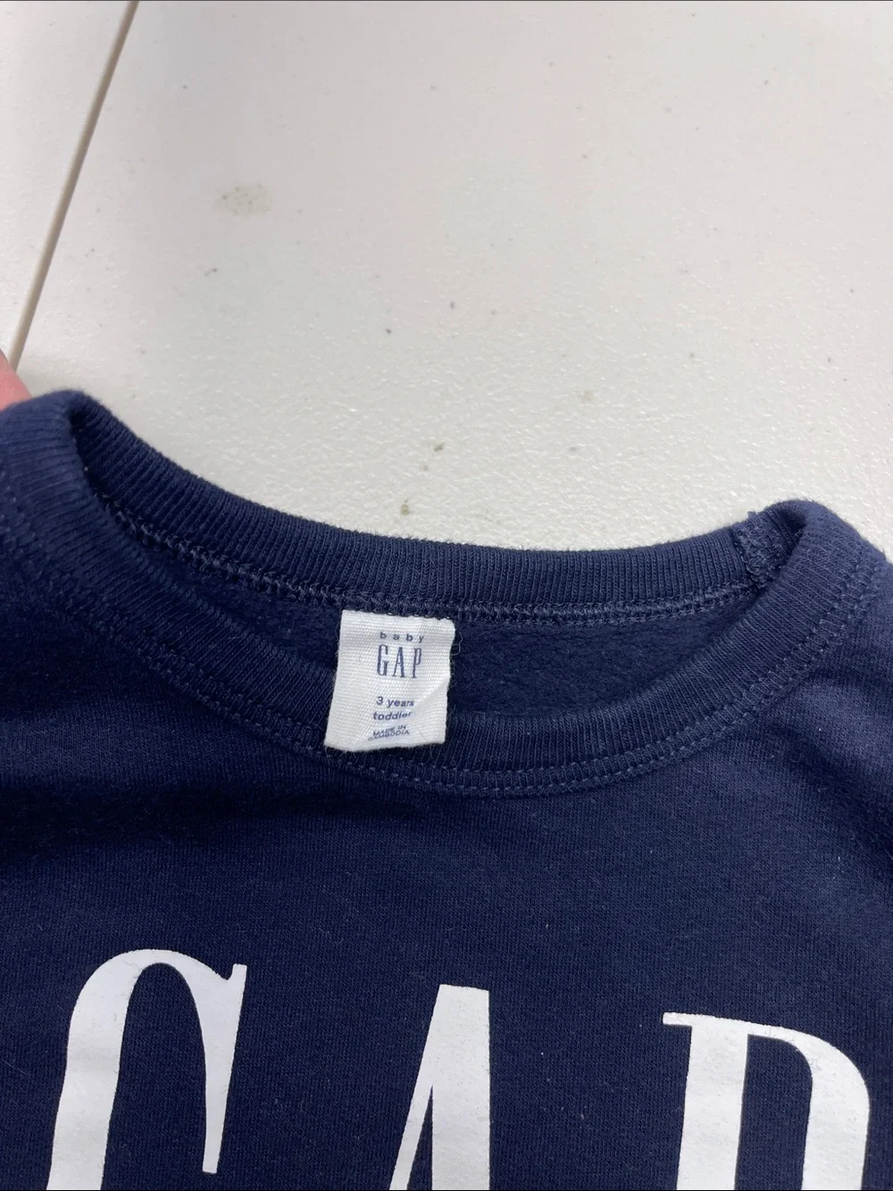 GAP Navy Crewneck Sweatshirt with White Logo